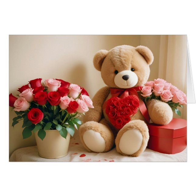 Teddy Bear Love Tender Romantic Beautiful Gift (Anverso (Horizontal))