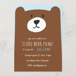 Teddy Bear Picnic Niños Invitación a la fiesta de 