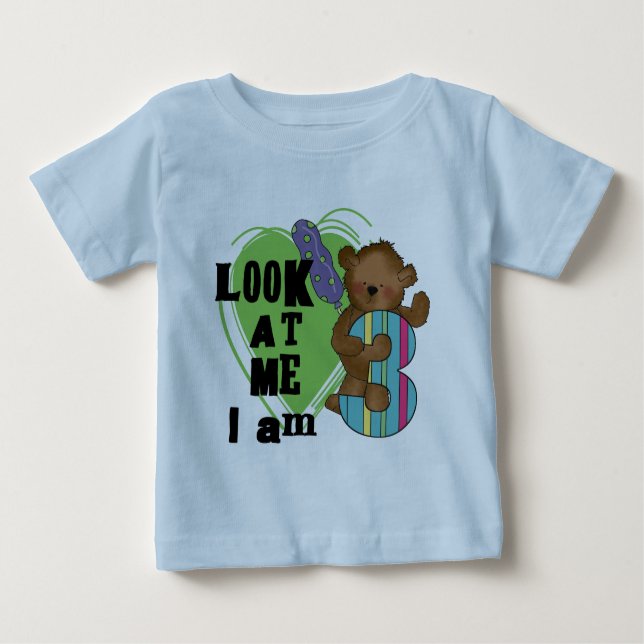 Teddy Bear Tengo 3 camisetas de cumpleaños y regal (Anverso)