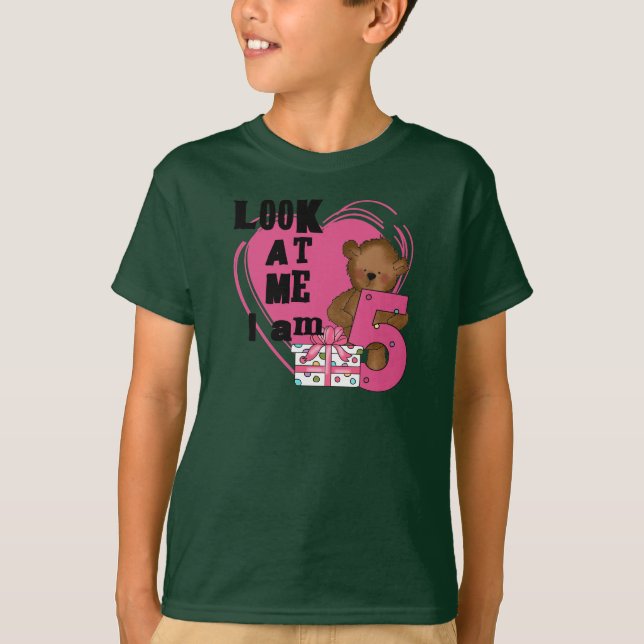 Teddy Bear Tengo 5 camisetas de cumpleaños y regal (Anverso)