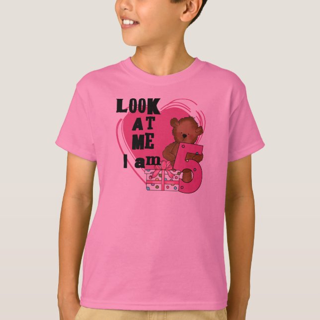 Teddy Bear Tengo 5 camisetas de cumpleaños y regal (Anverso)