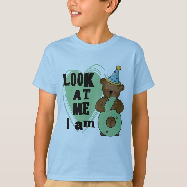 Teddy Bear Tengo 6 Camisetas de cumpleaños y regal (Anverso)