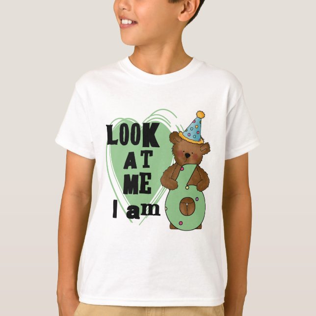 Teddy Bear Tengo 6 Camisetas de cumpleaños y regal (Anverso)