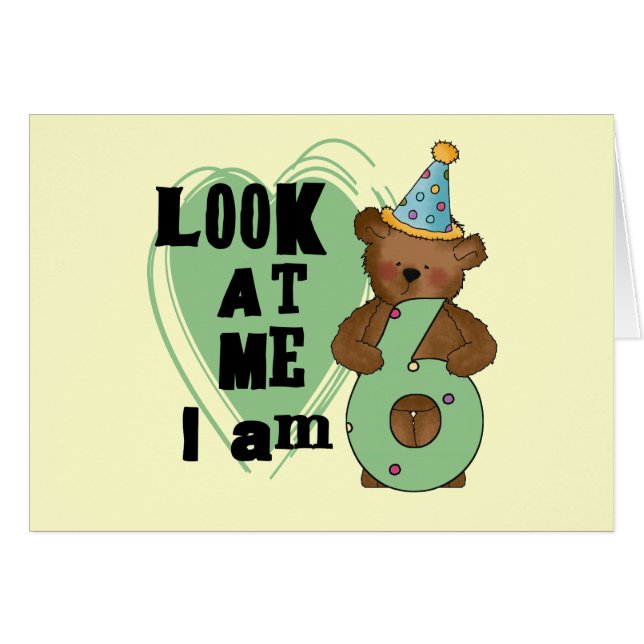 Teddy Bear Tengo 6 Camisetas de cumpleaños y regal (Anverso (Horizontal))