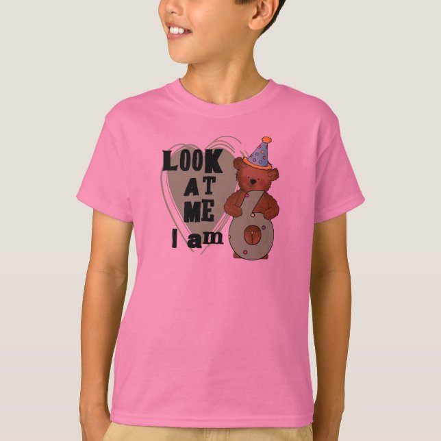 Teddy Bear Tengo 6 Camisetas de cumpleaños y regal (Anverso)