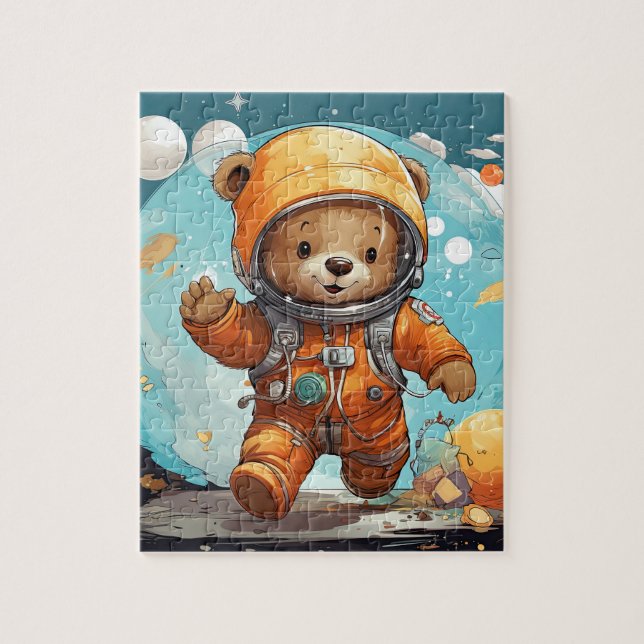 Teddy Bear va al espacio, rompecabezas - rompecabe (Vertical)