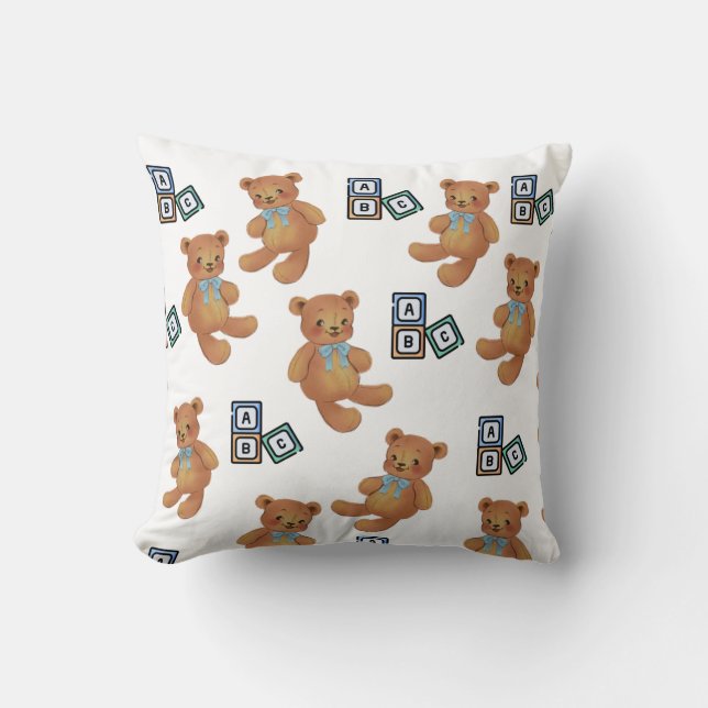 Teddy Bear y Cojín decorativo ABC (Anverso)