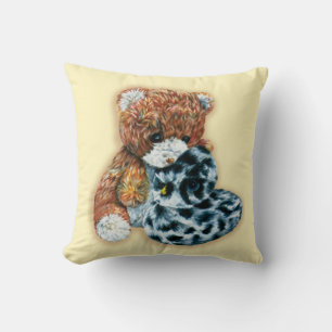 Teddy de juguete lindo y pato niños almohada amari