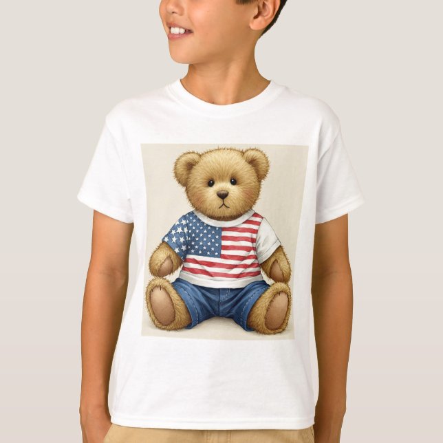 Teddy en una camiseta blanca, por Natasha Us (Anverso)