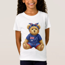 Teddy en una camiseta con la bandera australiana,