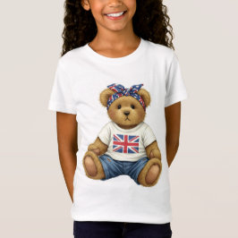 Teddy en una camiseta con la bandera del Reino Uni
