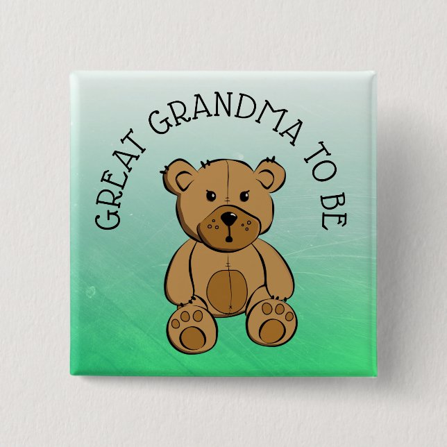 Teddy marrón lindo oso gran GRANDMA para ser botón (Anverso)
