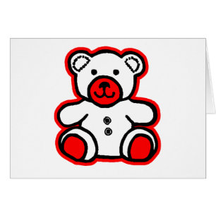 Teddy Oso Blanco Rojo Joney El MUSEO Zazzle