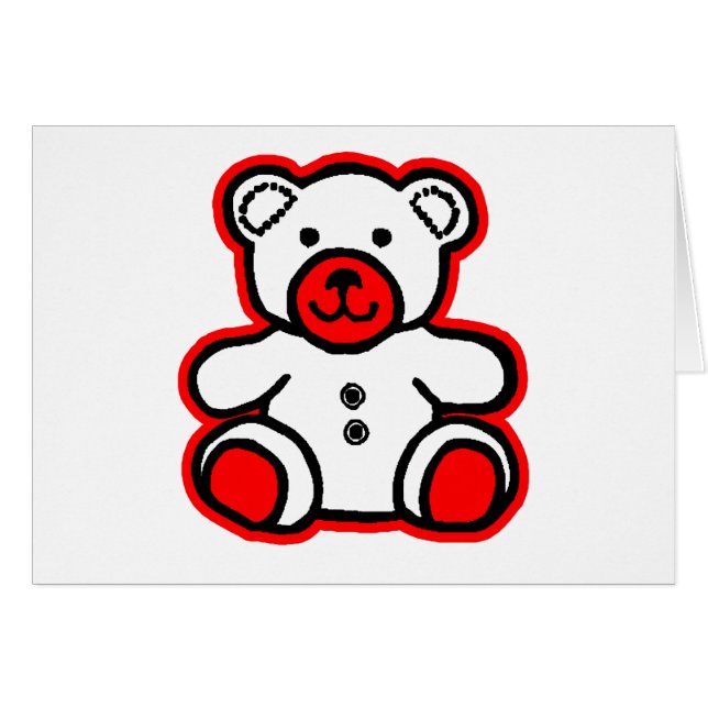 Teddy Oso Blanco Rojo Joney El MUSEO Zazzle (Anverso (Horizontal))