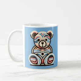 Teddybear café azul abstracto taza de té regalo