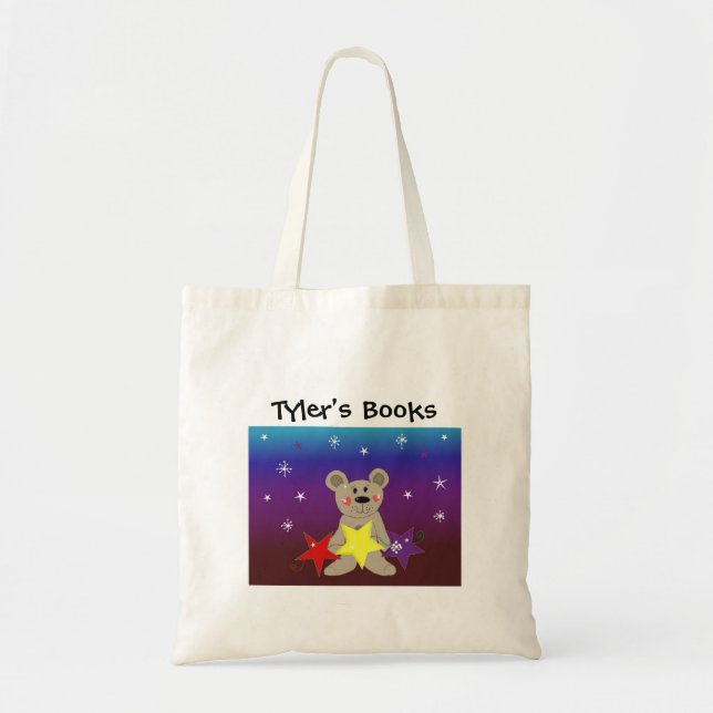 Teddybear con bolsa de libros de estrellas (Frente)