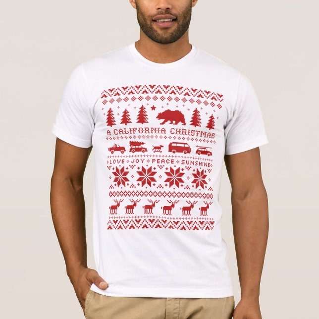 Tee de diseño de suéter para Navidades feos de Cal (Anverso)