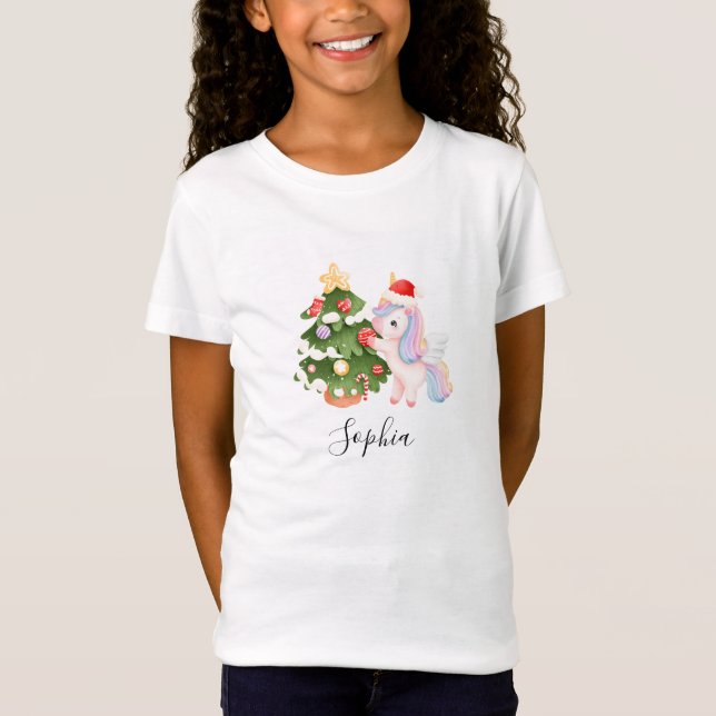 Tee de Navidades de unicornio mágico - Camisa de n (Anverso)