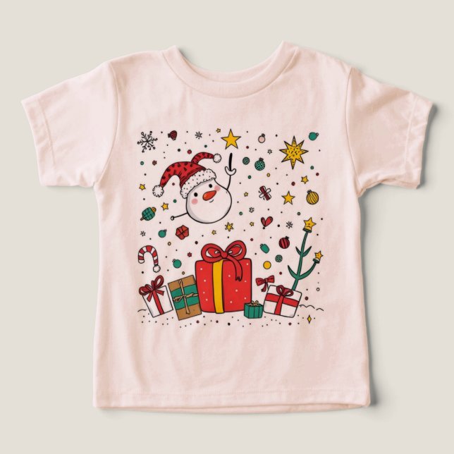 tee de Navidades lindos personalizados para niños  (Diseño delantero )