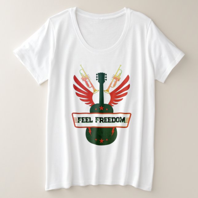 Tee de tamaño Feel Freedom Plus | El blando de las (Anverso del diseño)