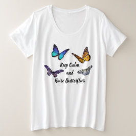 Tee de tamaño superior femenino mantener la calma 