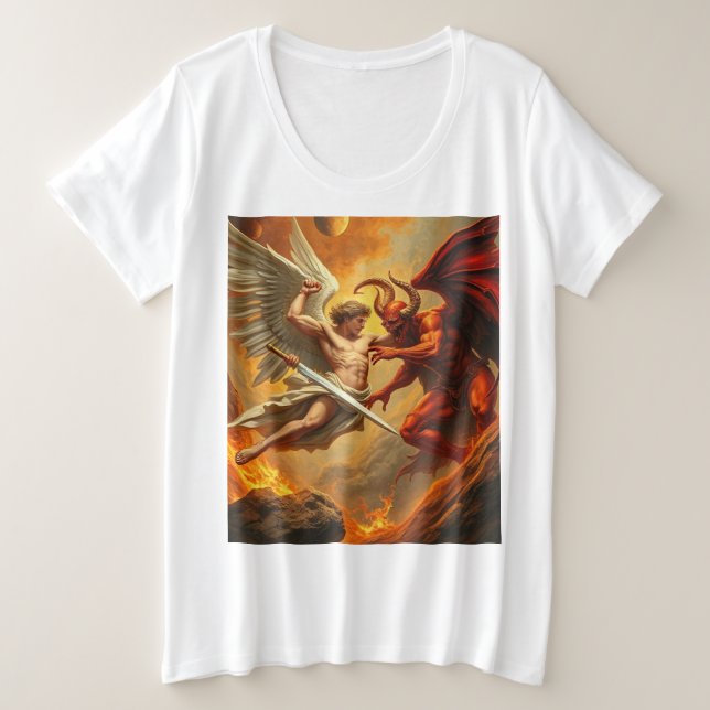 Tee femenino St Michael the Archangel Plus Size (Anverso del diseño)