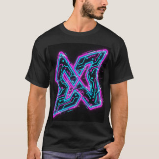 Tee futurista de la camiseta del Neon Circuit X Te