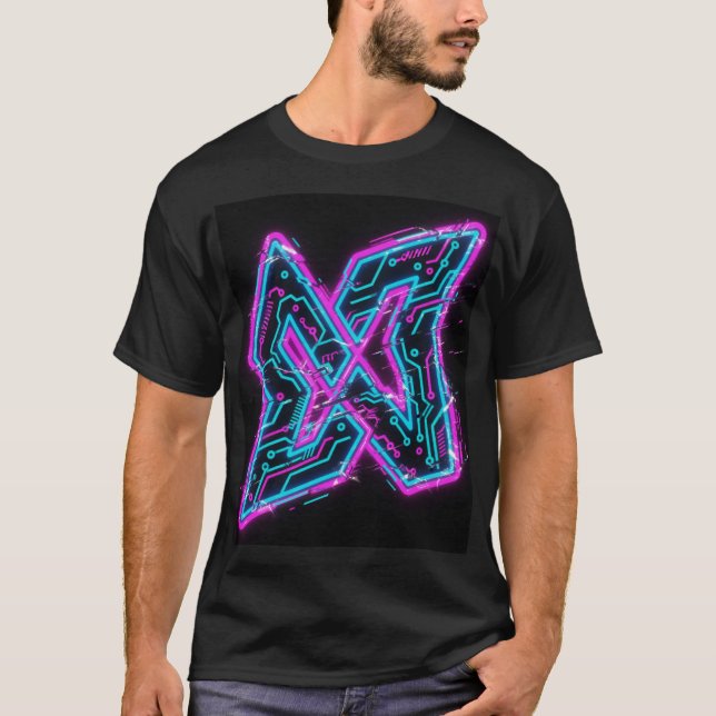 Tee futurista de la camiseta del Neon Circuit X Te (Anverso)