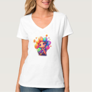 Tee gráfico de hadas de arcoiris - Camisa linda y