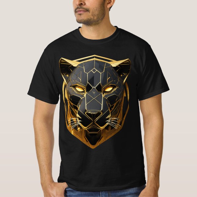 Tee impreso de diseño de pantera negra de camiseta (Anverso)