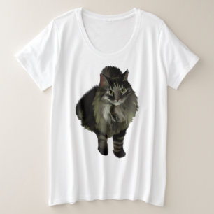 Tee Maine Coon Cat de mujeres más tamaño