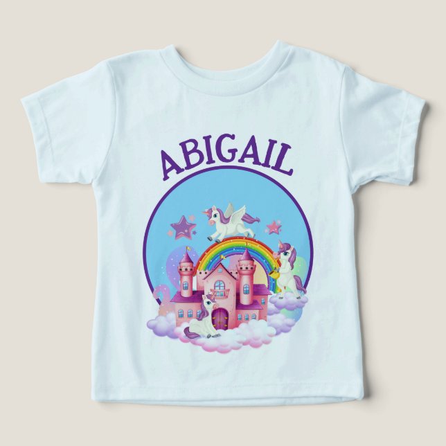 Tee personalizado mágico de los sueños de unicorni (Diseño delantero )