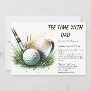 Tee Time con Papá Editable Tarjeta del Día del Pad