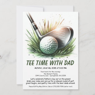 Tee Time con Papá Tarjeta editable de fiesta de go