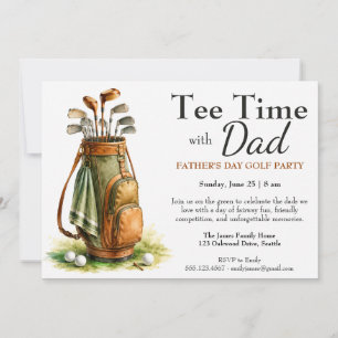 Tee Time con Papá Tarjeta editable de partido de g