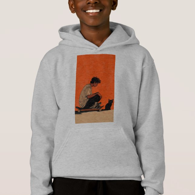 Teenager sitting on skateboard Lofi (Anverso)