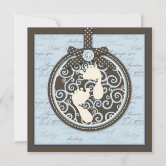 Teeny Toes BLU Invitación Square