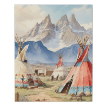 Teepee de arte nativo americano occidental vintage