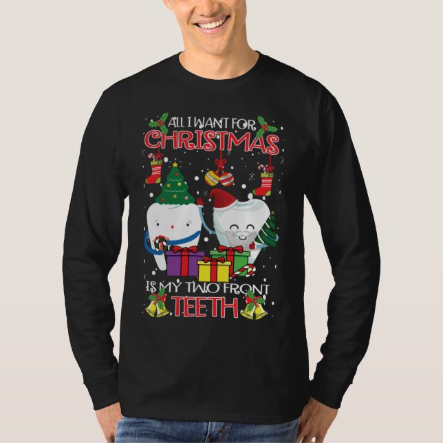 Teeth Santa Hat Navidades feos suéter Asis dental (Anverso)