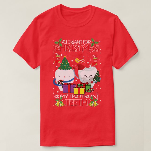 Teeth Santa Hat Ugly Christmas Sweater For Dental  (Diseño del anverso)