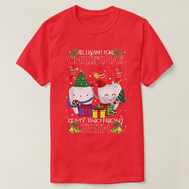 Teeth Santa Hat Ugly Christmas Sweater For Dental  (Diseño del anverso)