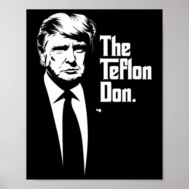 Teflon Don Trump Arte icónico monocromático (Frente)