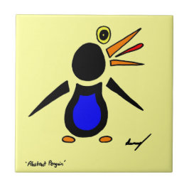 Teja abstracta del pingüino - amarillo