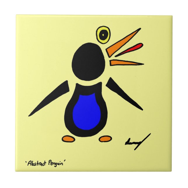 Teja abstracta del pingüino - amarillo (Frente)