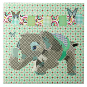 Teja afortunada del verde del elefante de Lil