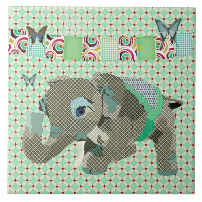Teja afortunada del verde del elefante de Lil (Frente)