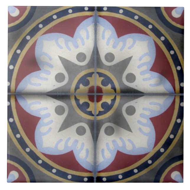 Teja antigua del francés del cemento del vintage (Frente)