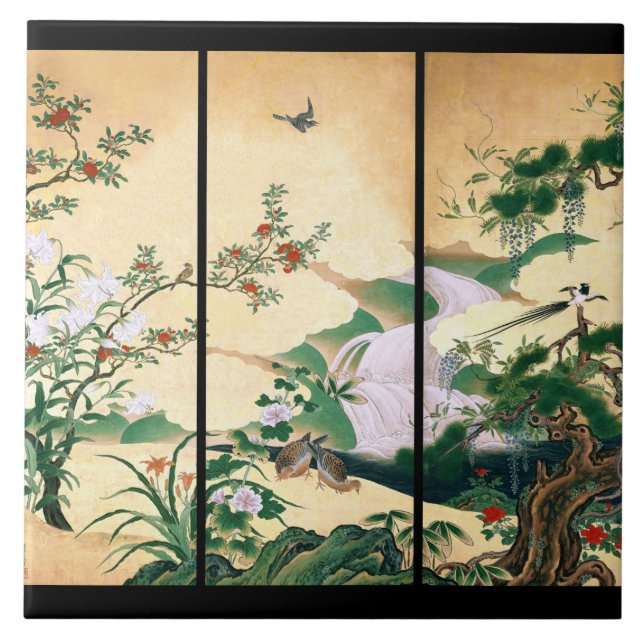 Teja asiática de la cascada de las flores de los (Frente)