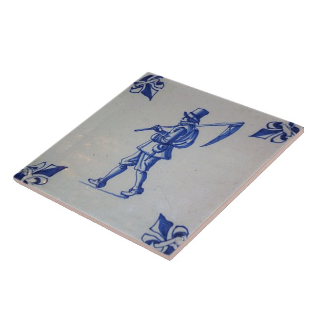 Teja azul de Delft - plantilla (Lado)