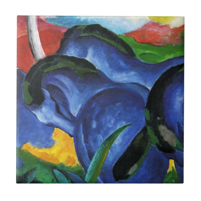 Teja azul de los caballos de Franz Marc (Frente)